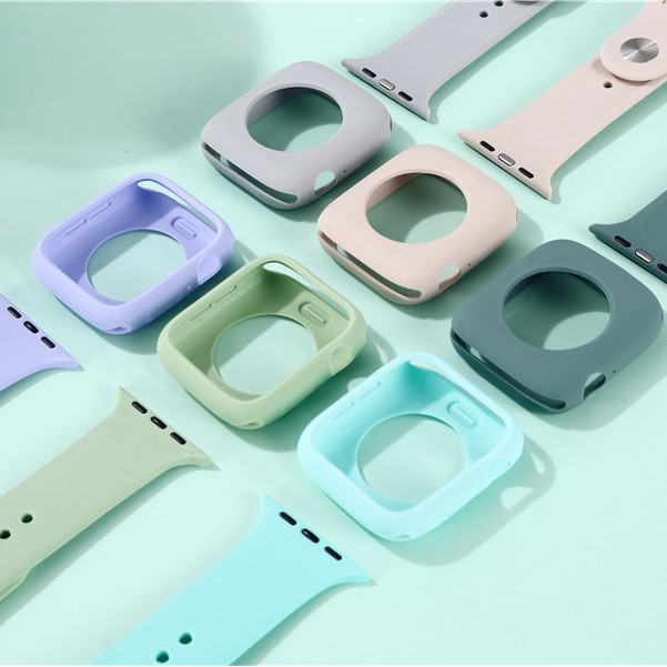 Dây Đeo + Kính Cường Lực Cho Đồng Hồ Thông Minh Apple Watch 44mm Iwatch Band 38mm 40mm Series 5 4 3 2 Apple Watch W26M W46M W56M