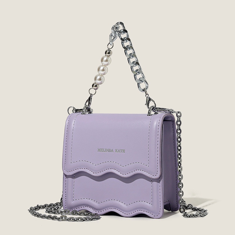 Túi Đeo Chéo Mini Hình Vuông Đính Ngọc Trai Thời Trang Hàng Mới Cho Nữ