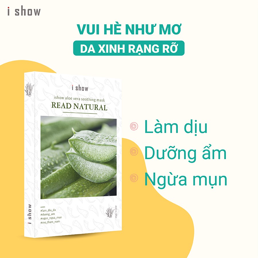 Mặt Nạ Chuyên Cấp Ẩm ISHOW Aloe Vera Soothing Mask Ngừa Mụn Chiết Xuất Nha Đam Giúp Sáng Da Và Mờ Vết Thâm Hiệu Quả