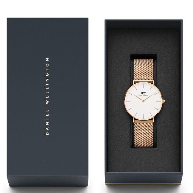 HÀNG CAO CẤP -  Đồng hồ Nam , nữ Daniel Wellington Classic Petite Dây Mesh 36mm & 28mm-Hường mặt trắng  - Hàng Cao Cấp