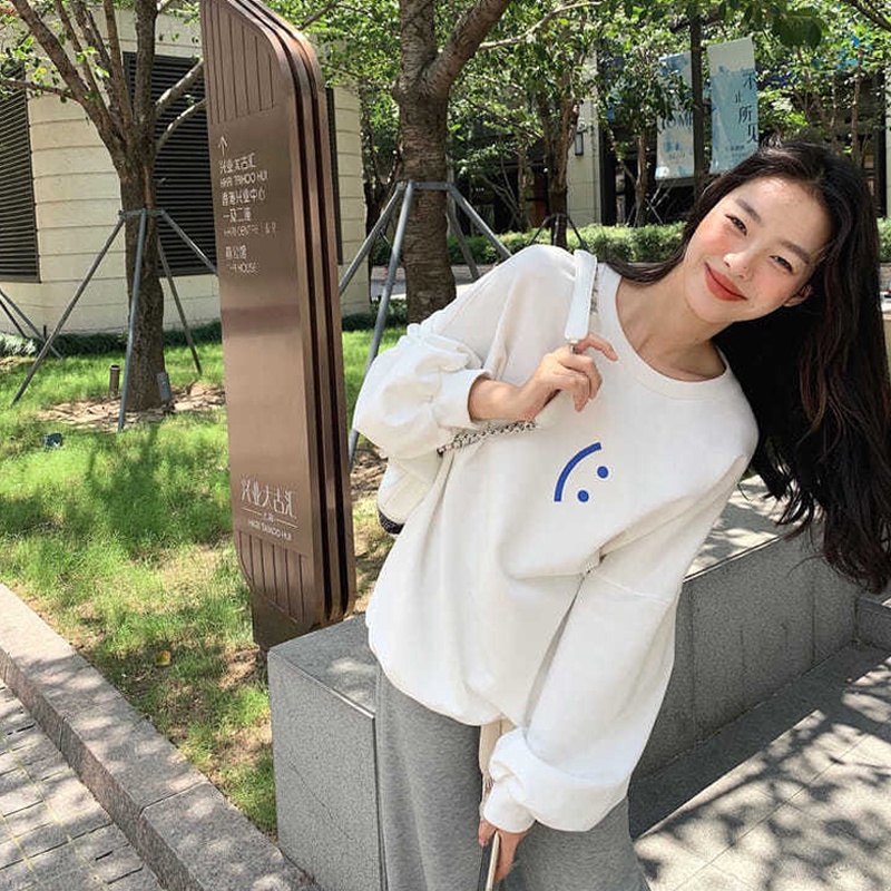 Áo Sweater Tay Dài Cổ Tròn In Họa Tiết Phong Cách Hàn Quốc Thời Trang Xuân Thu Cho Nữ | BigBuy360 - bigbuy360.vn