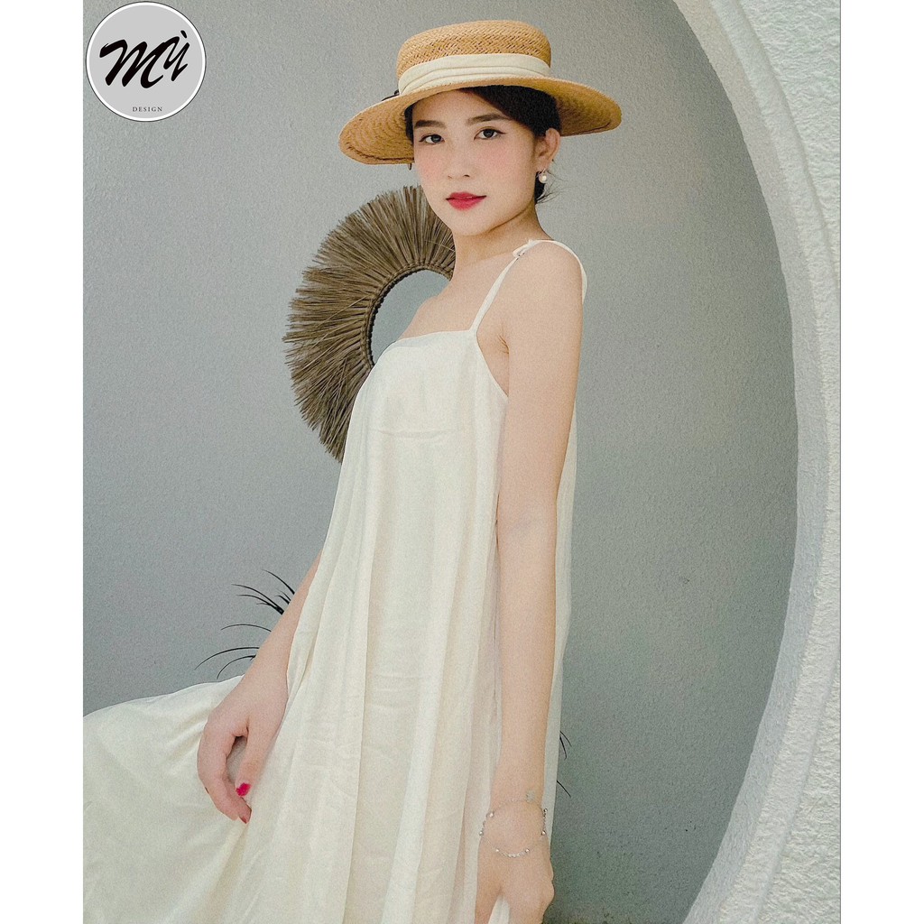 Váy Maxi Dài Chất Chiffon Có Lớp Lót Trong Dây Tăng Đưa Điều Chỉnh Màu Vàng Nhiều Size - VÁY MAXI DRESS