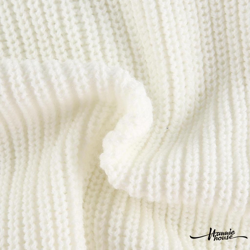 Áo sweater dệt kim cổ chữ V tay dài dáng rộng màu sắc khối cho nữ