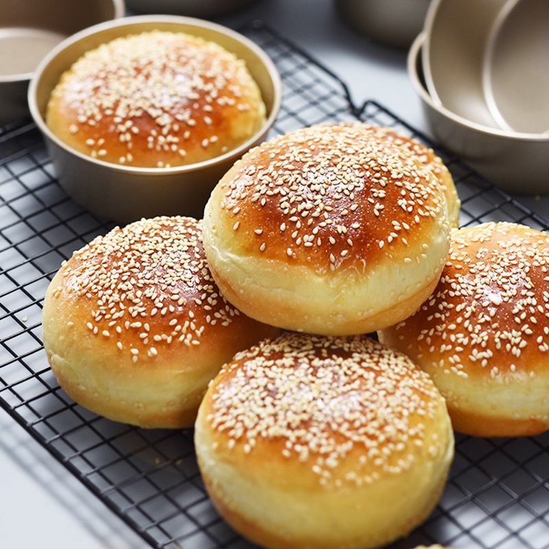Khuôn Làm Bánh Hamburger/Phô Mai/Bánh Mì Chịu Nhiệt Cao Cấp Phù Hợp Với Lò Nướng Không Dầu