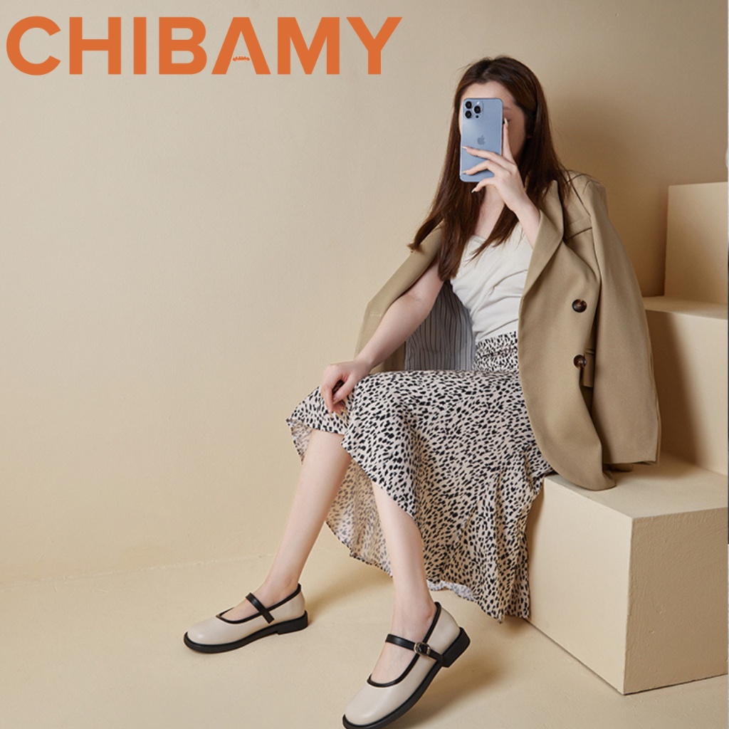 Giày búp bê nữ Viền Basic CHIBAMY đế bằng, chất da mềm, giày lolita phong cách cổ điển