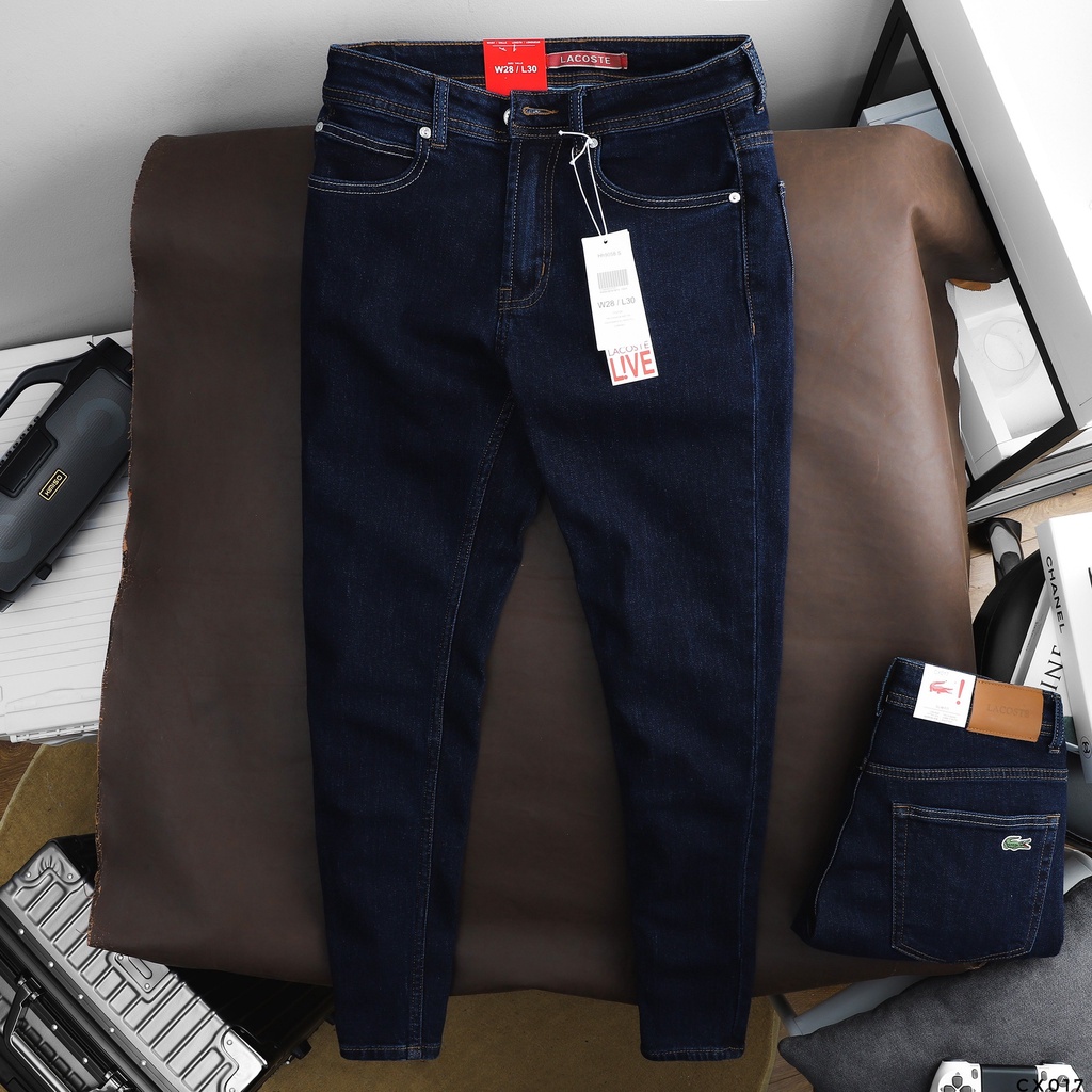 Quần Jean dài Nam LCST xanh đậm Form Slimfit chất vải co dãn,ống 15-18cm,Hàng VNXK-CX017
