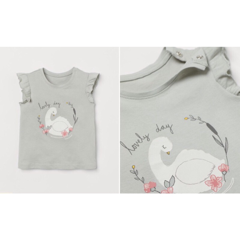 Áo cánh tiên cho bé gái- Flutter sleeved top HM UK