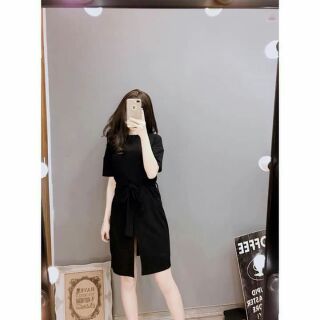 Váy cotton xẻ giữa