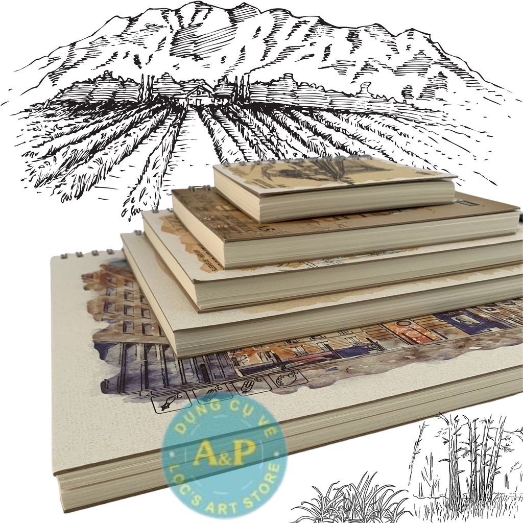 Sổ ký họa phác thảo Sketchbook Zen Art 160gsm 50 tờ bìa cứng