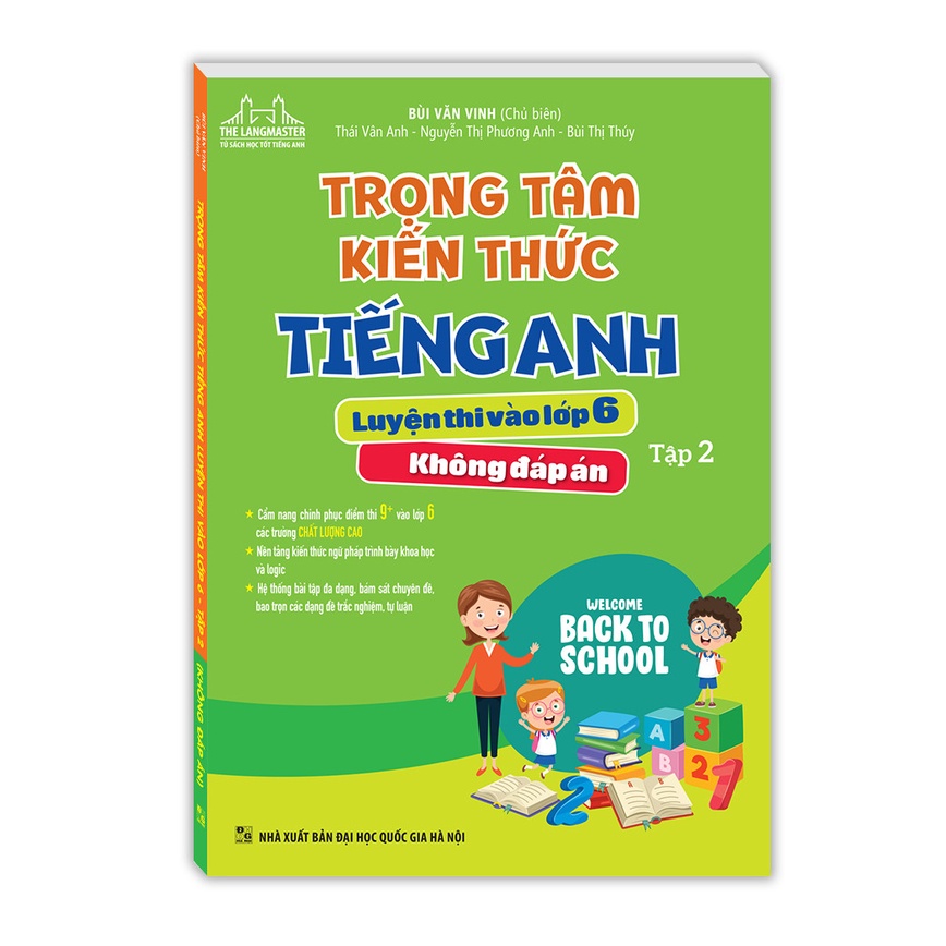 Sách- Combo Trọng tâm kiến thức tiếng anh luyện thi vào lớp 6 - Bộ 2 tập (không đáp án)
