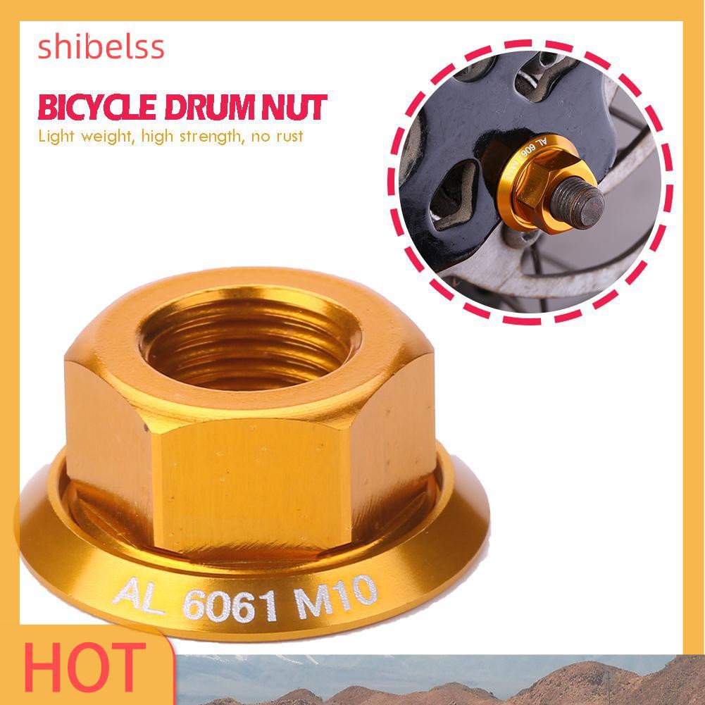 （ʚshibelss）1pc Bicycle Drum Hub Nuts M10 Fixed Gear MTB Road Folding Bike Screw Bolt