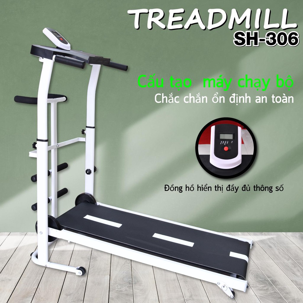 CHAIR19 -  Máy chạy bộ cơ đa năng mẫu mới Treadmill SH - S306 5 in 1 tặng kèm đĩa xoay eo cao cấp 360 độ