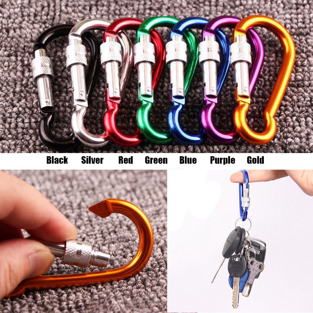 5/ 10 móc khóa leo núi bằng hợp kim nhôm nhiều màu sắc tùy chọn