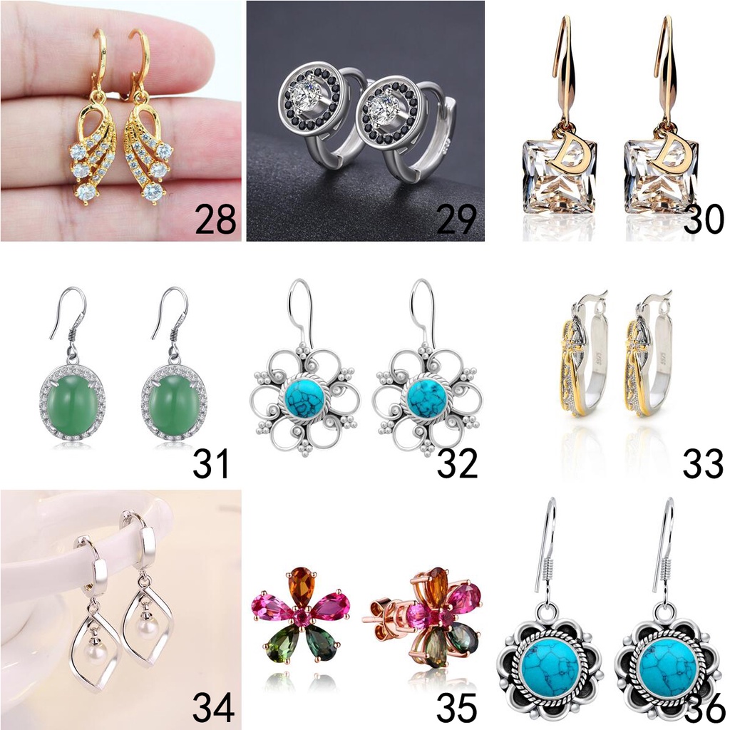 Khuyên tai bạc 925 nhiều kiểu dáng tùy chọn thời trang Hàn Quốc cho nữ Ed013