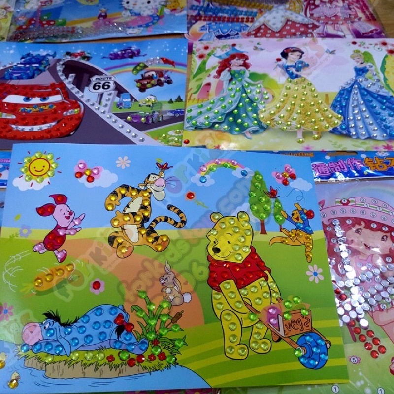 Tranh đính đá thủ công cho bé khổ to 19x26