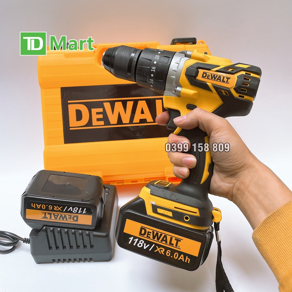 Máy Khoan Pin Dewalt 118V Không Chổi Than Đầu Auto Look 13 Ly Tặng Mũi Khoan Và Mũi Vít