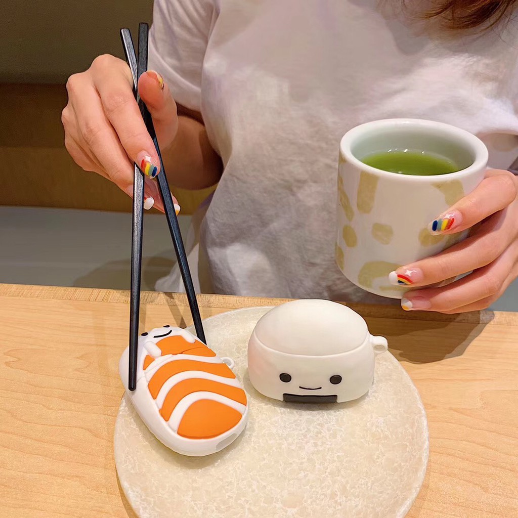 Vỏ bảo vệ mềm hình sushi dễ thương cho airpods1 airpods2