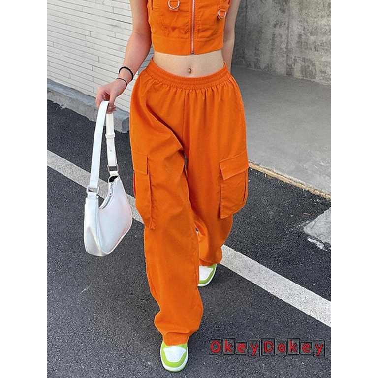 Quần ống rộng Lưng Thun Màu Sắc Thời Trang Cho Nữ