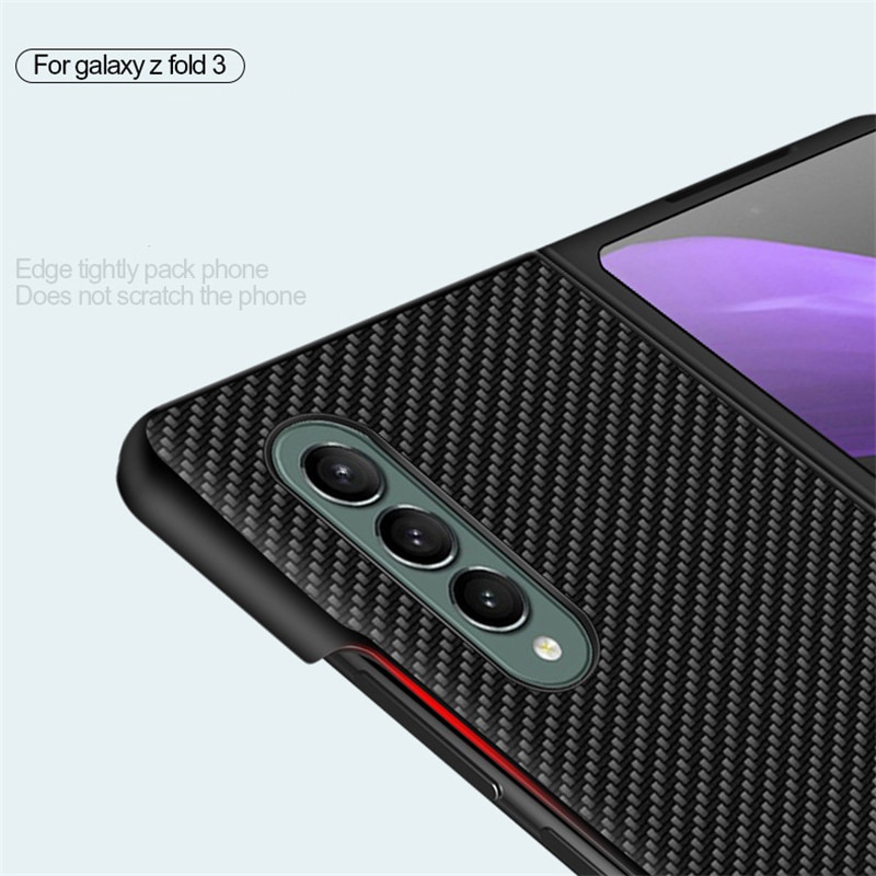 Ốp Điện Thoại Da Sợi Carbon Cứng Bảo Vệ Toàn Diện Cho Samsung Galaxy Z Fold 3 Galaxy Z Fold 2 5g Chống Sốc
