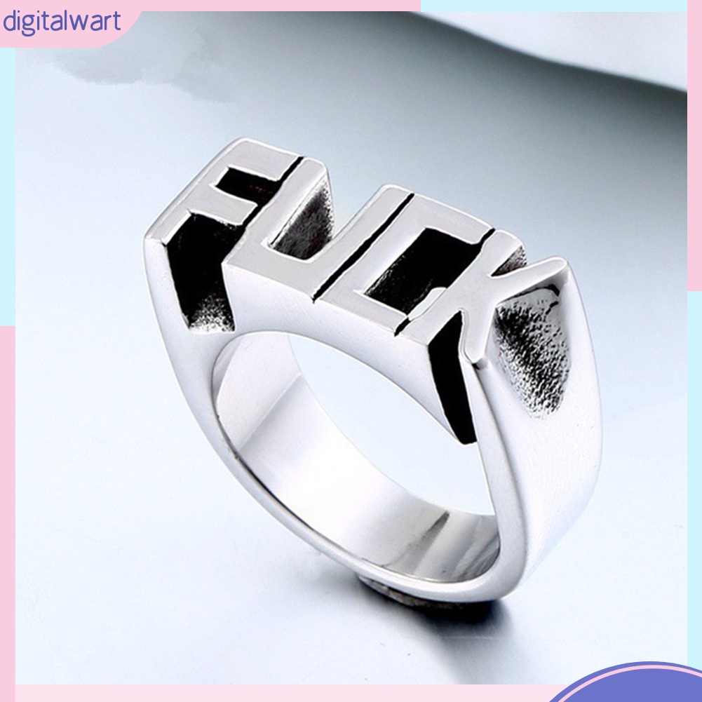 Nhẫn inox khắc chữ phong cách Hiphop