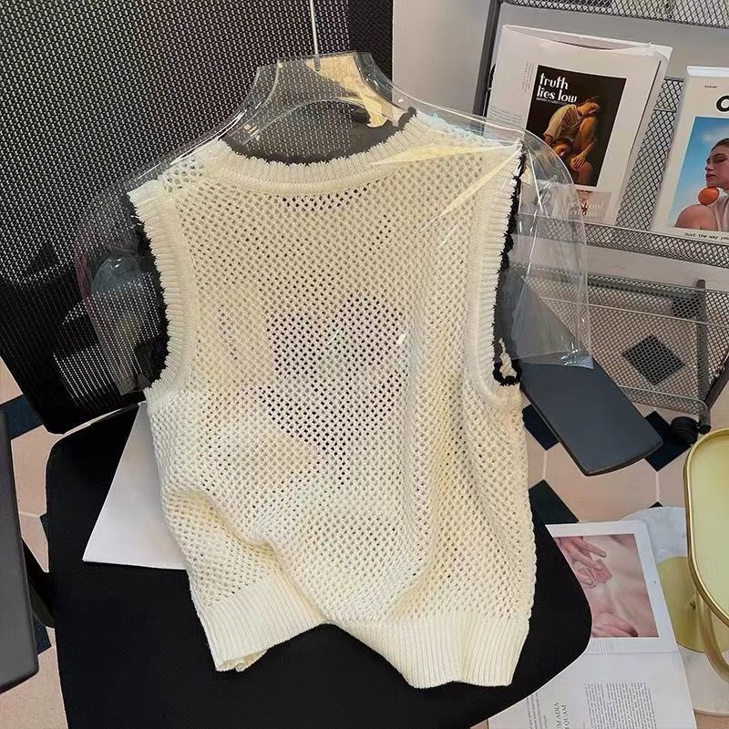 Áo Len Không Tay Thiết Kế Mỏng Màu Sắc Thời Trang Mùa Hè Theo Phong Cách Phương Tây Cho Nữ