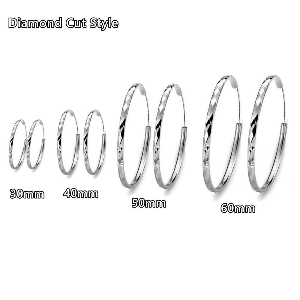 NIUYOU Khuyên Tai Dạng Vòng Trơn Mịn Kích Thước 30mm-60mm