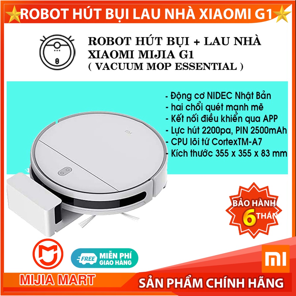 Robot hút bụi lau nhà Xiaomi Mijia G1. Mi robot vacuum mop essential