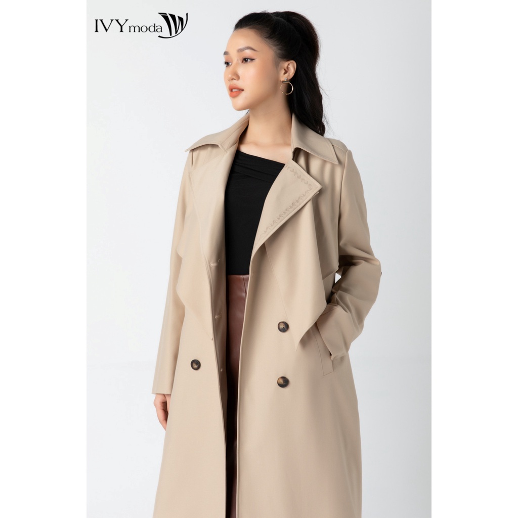 [NHẬP WABRTL5 GIẢM 10% TỐI ĐA 50K ĐH 250K ]Áo khoác Trench coat cổ thêu IVY moda MS 71B7404