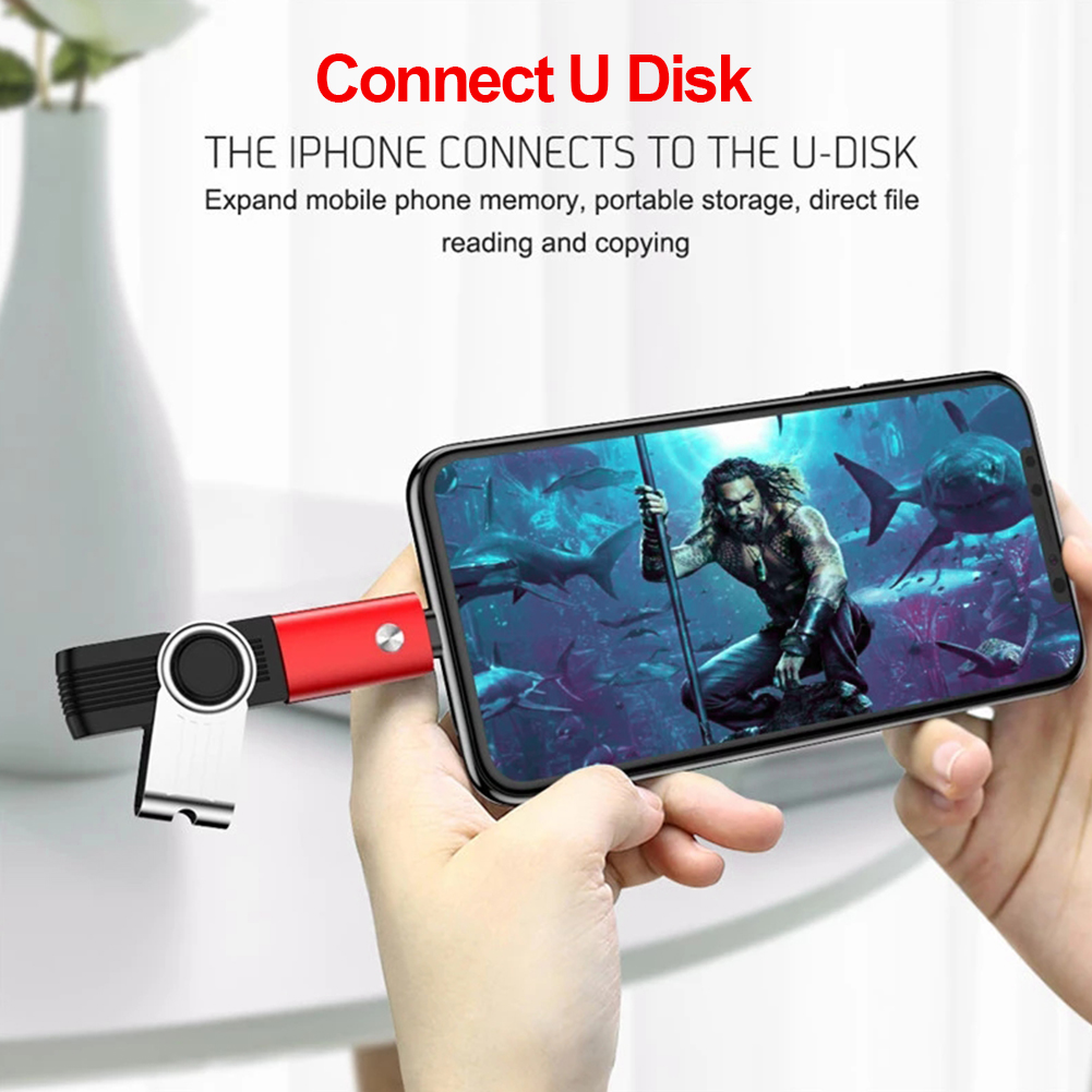 Bộ chuyển đổi Lightning sang USB OTG Đầu nối USB 3.0 Female cho iPhone với USB Dữ liệu USB Đĩa USB