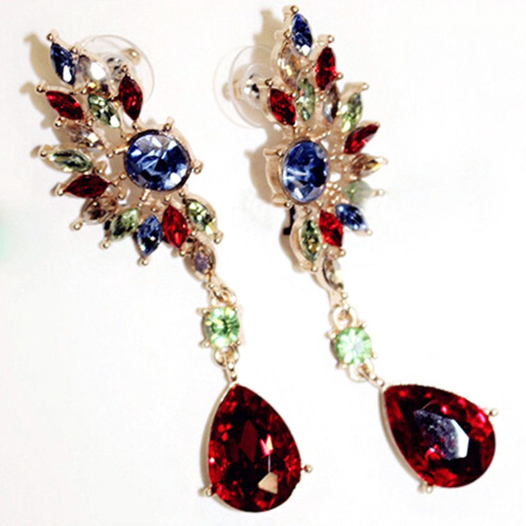 Bông Tai Dáng Dài Hình Đôi Cánh Đính Đá Cho Nữ