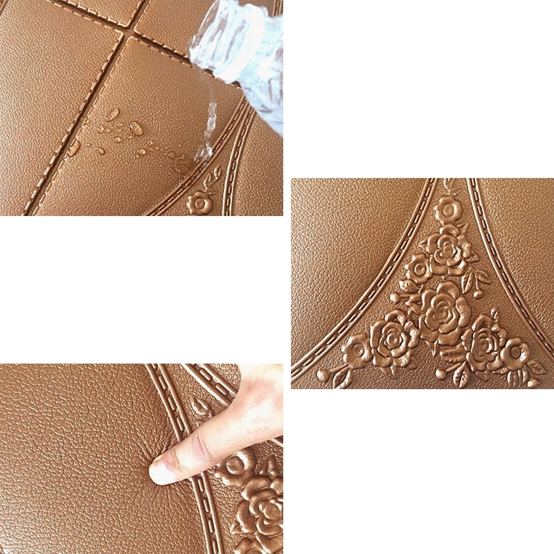 Miếng Dán Tường Bằng Xốp Mềm 3D Tự Dính Cách Âm Chống Nước Chống Va Chạm Kích Thước 70 * 70cm Trang Trí Phông Nền TV / Phòng Khách