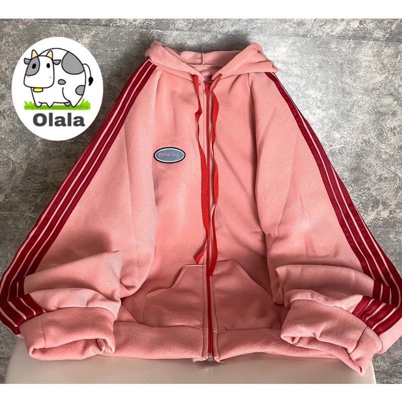 Aó khoác nỉ ba sọc tay bồng hót | BigBuy360 - bigbuy360.vn