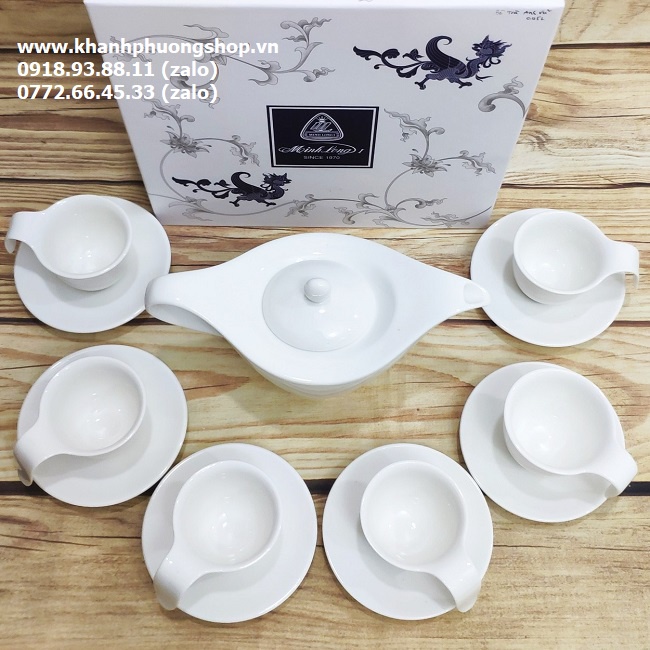 Bộ bình tách trà Anh Vũ sứ Minh Long - bộ bình tách trà Anh Vũ gốm sứ minh long