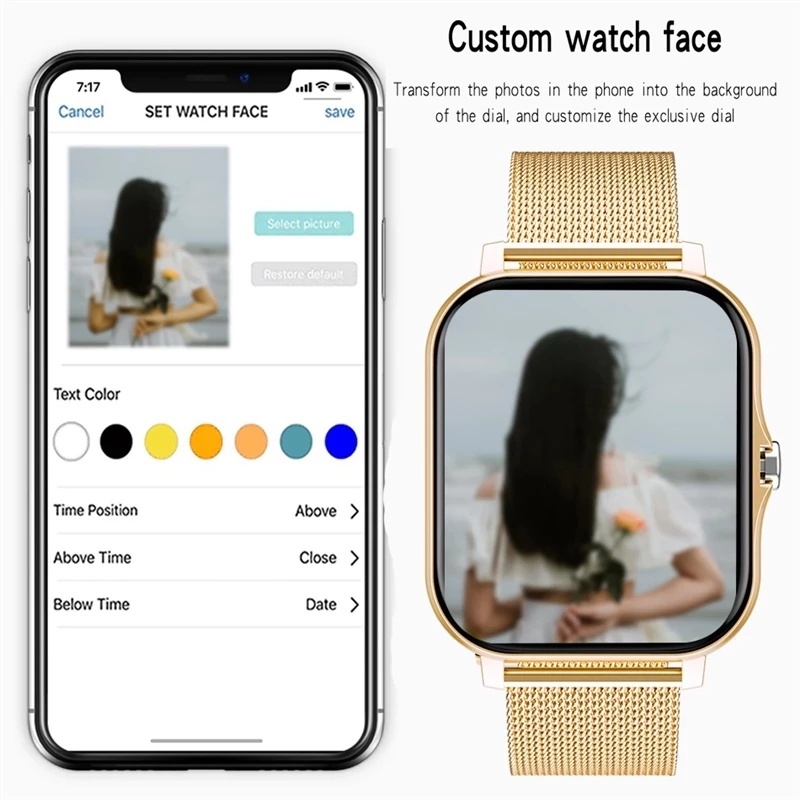 Đồng Hồ thông minh mới LIGE màn hình màu 1.69 inch cảm ứng chống nước kết nối Bluetooth gọi điện thoại Android IOS