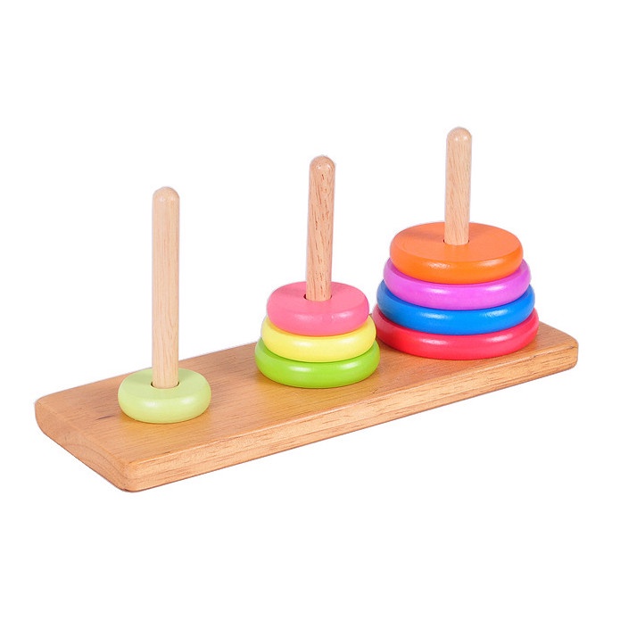 Đồ chơi trí tuệ_Thử thách trí não_Tháp Hà Nội (Tower of Hanoi-Wooden Puzzle_Hack não &amp; Hàng hiếm_IQ Toys_Giải đố