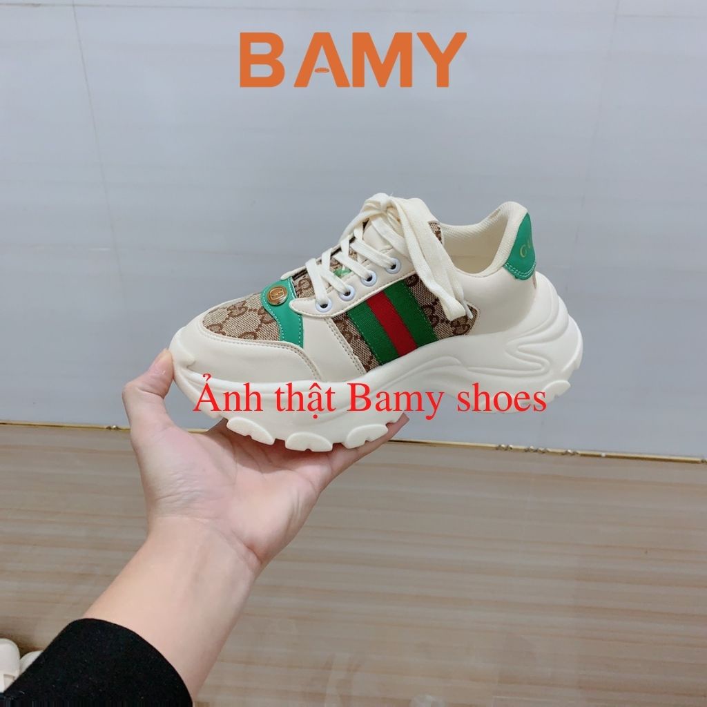 Giày thể thao nữ GD đế răng cưa FULL BOX, giày sneaker BAMY độn đế 6 phân phong cách Châu Âu FORM RỘNG