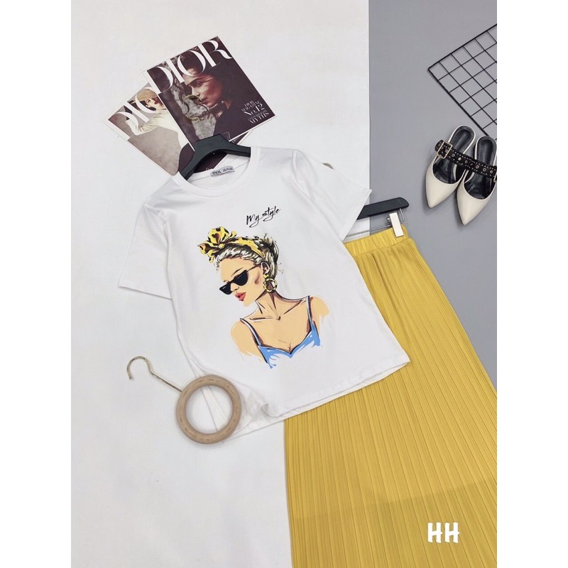 Set áo phông pull + chân váy dậy li 5M | BigBuy360 - bigbuy360.vn