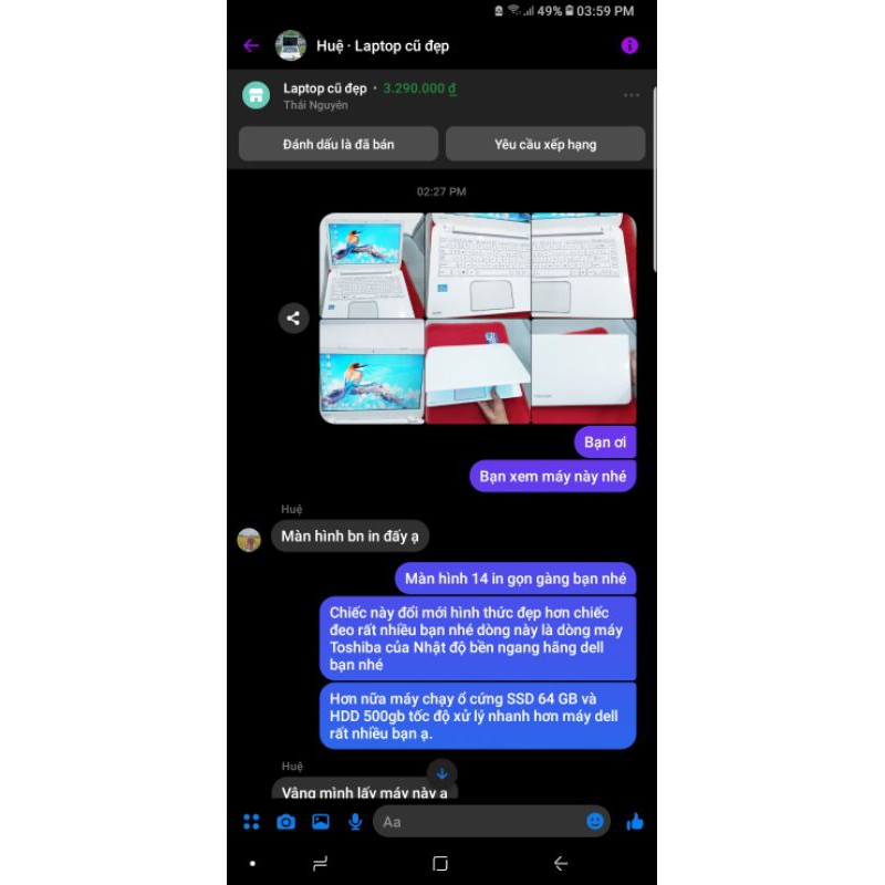 khách yêu đã ủng hộ chiếc toshiba đẹp như ngọc trinh