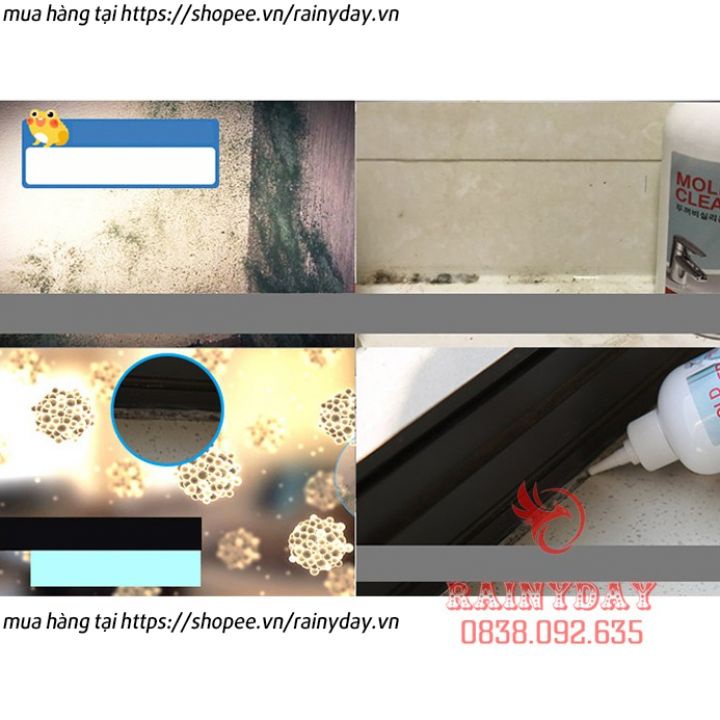 Dung dịch tẩy mốc hàn quốc mold cleaner tẩy mốc nhựa cao su silicon máy rửa mặt