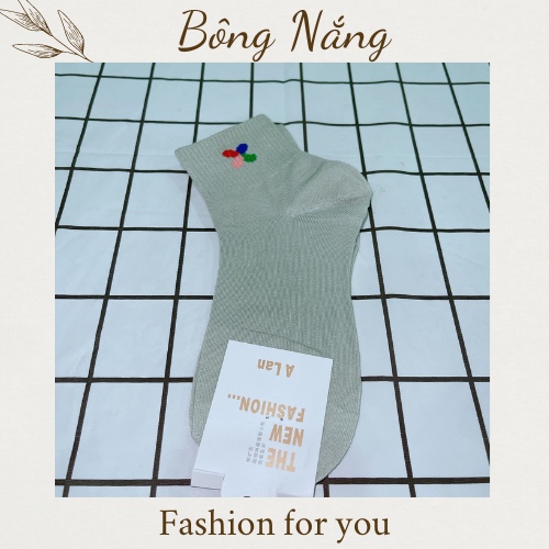 Combo 5 Vớ nữ cổ trung, tất nữ cổ trung đủ màu pastel cute