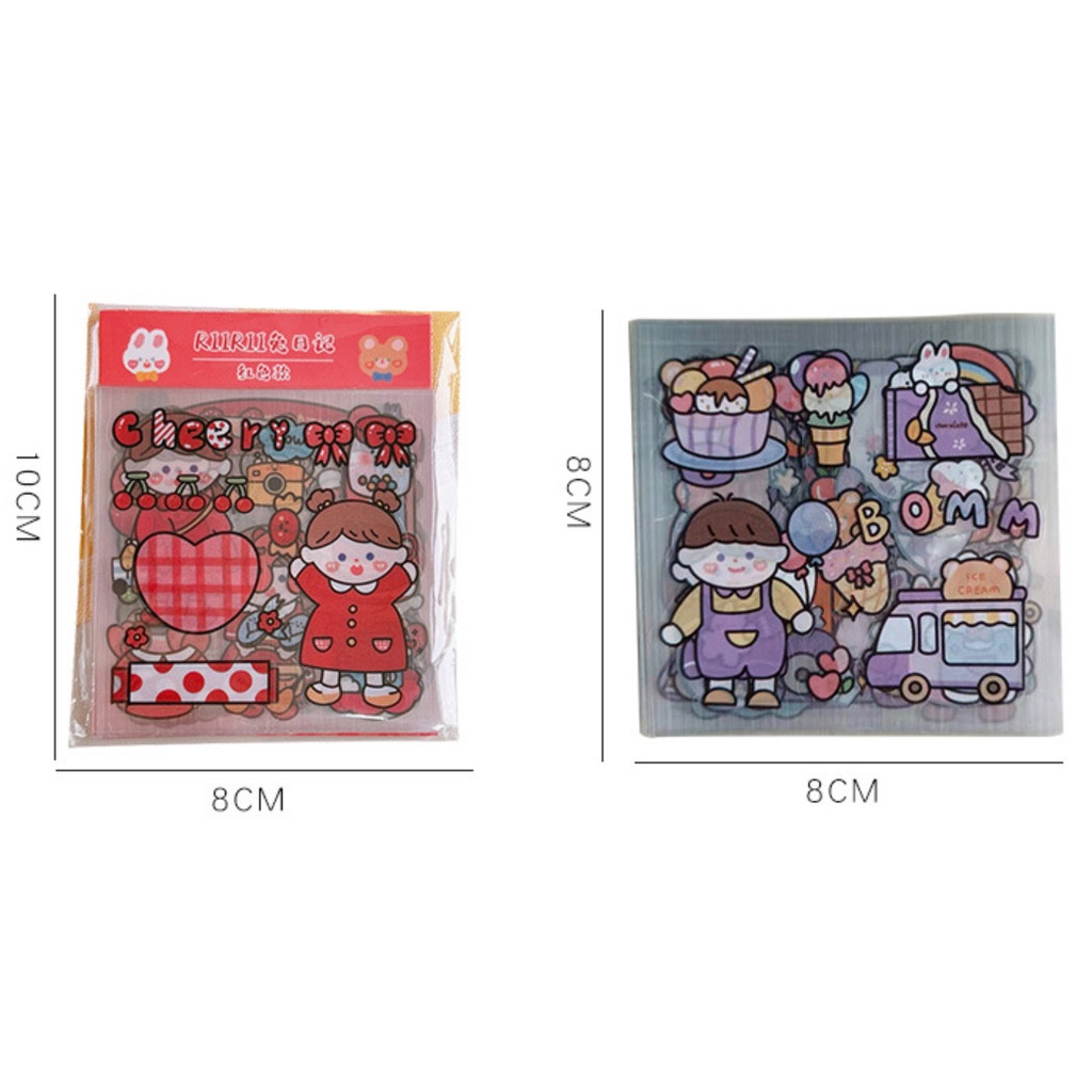Bộ 20 tấm STICKER CUTE đáng yêu hình dán nhiều mẫu dễ thương trang trí điện thoại, laptop, sách vở xinh
