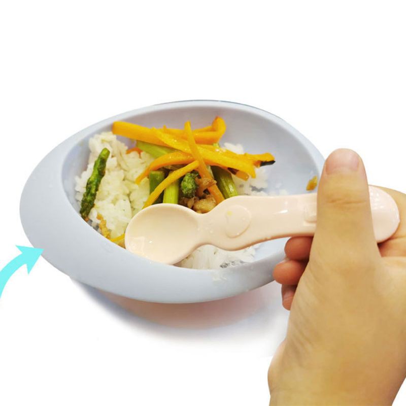 Set Bát Ăn Và Muỗng Bằng Silicon Cho Bé
