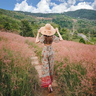set thổ cẩm nơ eo họa tiết boho bohemian
