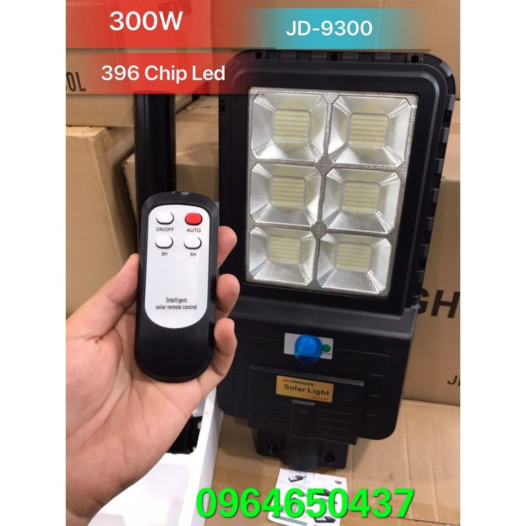 Đèn Năng Lượng Mặt Trời Jindian JD 300w,400w,500w. Đèn Đường Liền Thể. Sáng Mạnh, Sáng Nguyên Đêm (Hàng Chính Hãng)