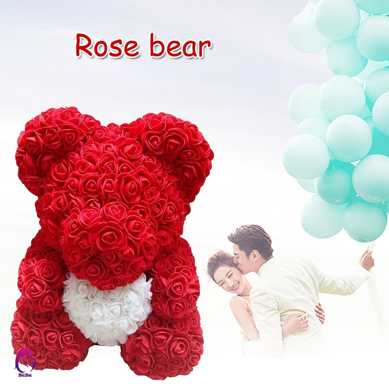 Gấu bông hoa hồng bằng xốp đáng yêu dùng làm quà tặng Valentine