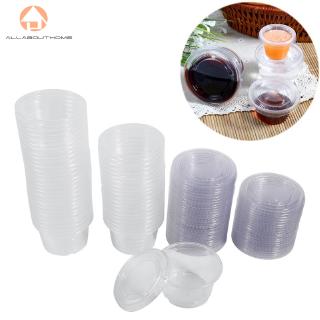 100 Li nhựa trong suốt có nắp đậy dùng 1 lần