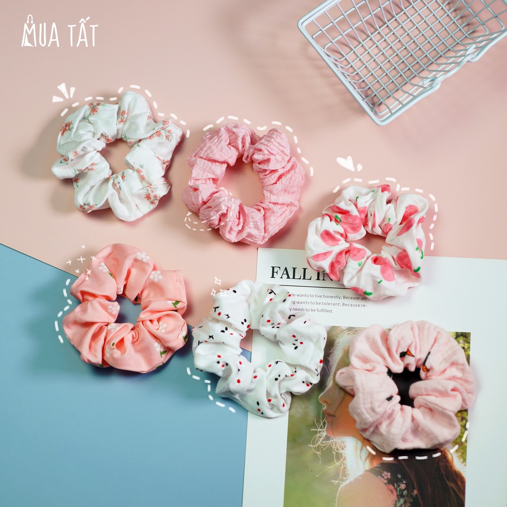 Cột tóc scrunchies họa tiết Mua Tất (muatatshop)