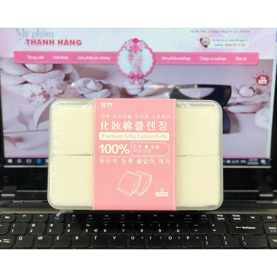 BÔNG TẨY TRANG HÀN QUỐC PREMIUM SILKY COTTON PUFFS CHÍNH HÃNG