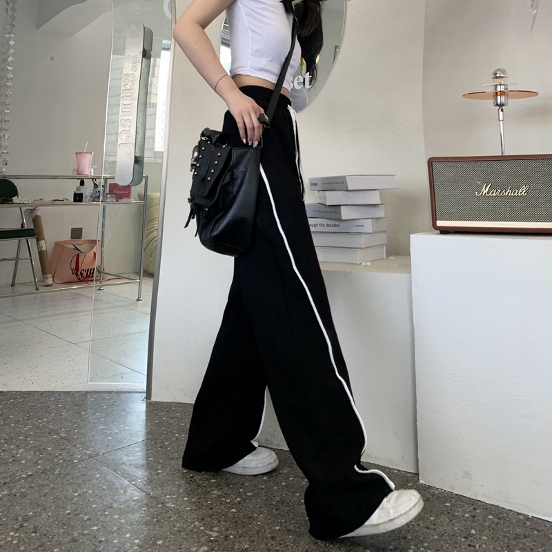 Quần ống rộng SUXI họa tiết sọc thời trang cho nữ