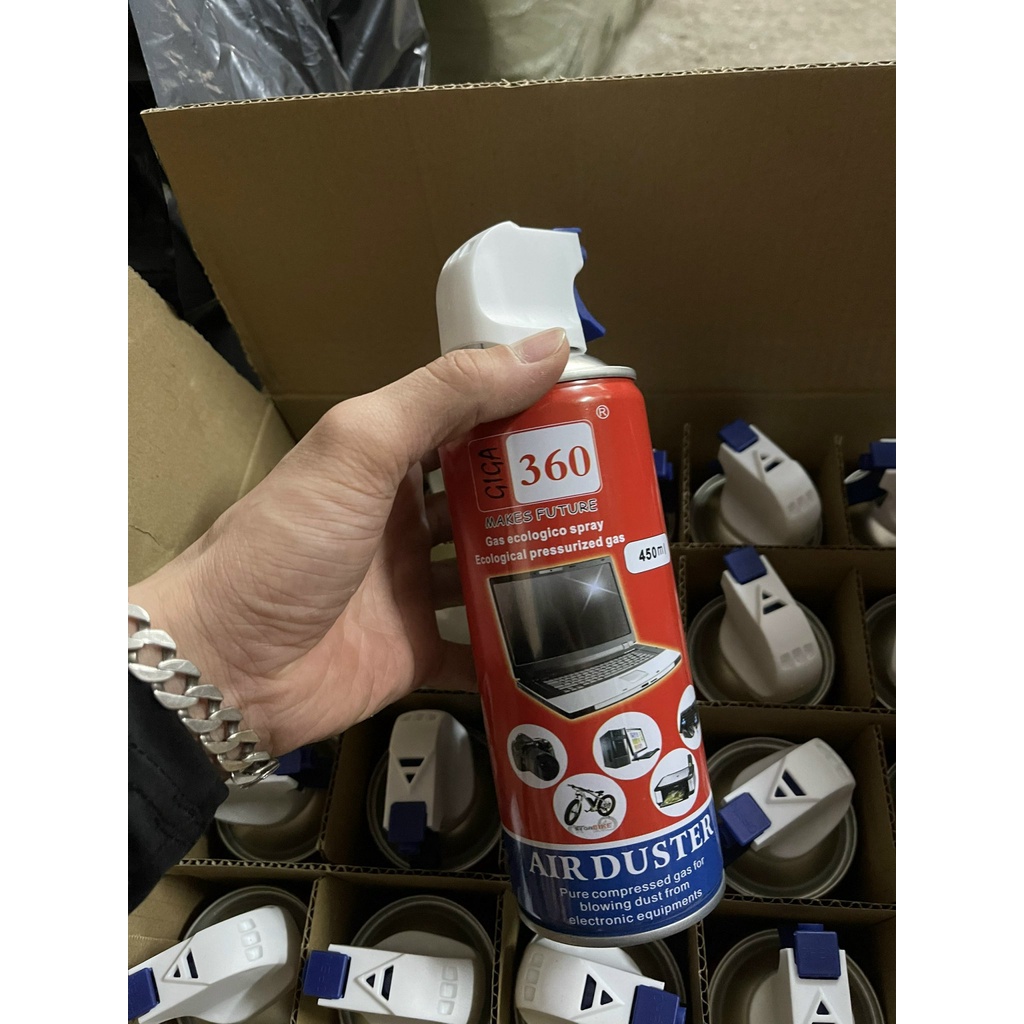 Bình Xịt Bụi Khí Nén Air Duster 360 Loại 1 vệ sinh kèm ống